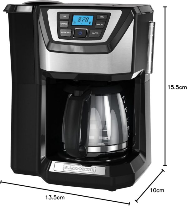 BLACK+DECKER 12-Cup Mill and Brew Coffe Maker, CM5000B, 24-Hour Programble, Built-in Grinder, Sneak-A-Cup, Permanent Washable Fitler - Image 10