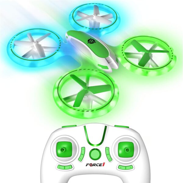 Force1 UFO 3000 LED Mini Drone for Kids - Easy Remote Control Drone, Small RC Quadcopter Beginners with LEDs, 360 Flips, 4-Channel Control, 2 Speeds, and Batteries for Boys and Girls - Image 2