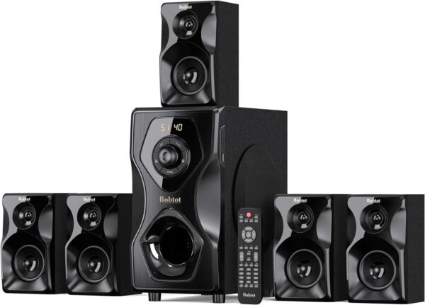 Bobtot Surround Sound Speakers Home Theater Systems - 700 Watts Peak Power 5.1/2.1Wired Stereo Speaker System 5.25" Subwoofer Strong Bass with Bluetooth HDMI ARC Optical Input - Image 2