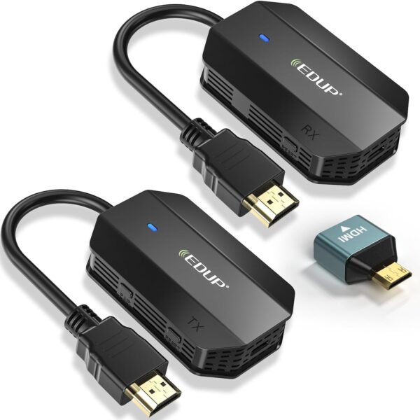 EDUP Wireless HDMI Transmitter and Receiver, Long Range Wireless Transmission 165FTs,HDMI Extender Kit 1080P, Plug and Play for Streaming Video/Audio for Laptop/Camera/Phone to Monitor/Projector/HDTV - Image 2