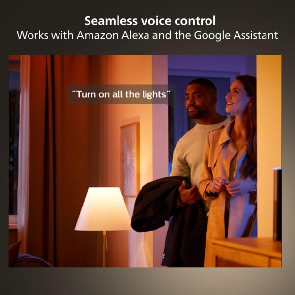 Philips Hue Centris Smart LED Ceiling Spotlight Fixture, White - White and Color Ambiance Color-Changing Light - 2 Lights - Control with App - Works with Alexa, Google Assistant, and Apple Homekit - Image 8