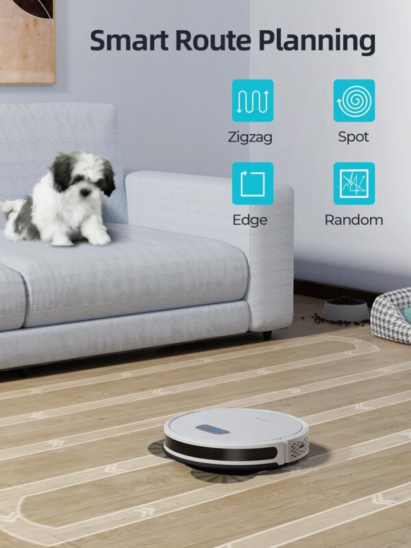 HONITURE Robot Vacuum and Mop Combo, 4000pa Strong Suction, G20 Robot Vacuum Cleaner with Self-Charging, 150Mins Max, App&Remote&Voice Control, Super-Slim, Ideal for Pet Hair - Image 6