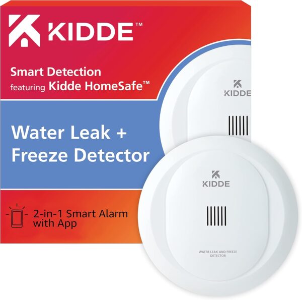 Kidde WiFi Water Leak Detector & Freeze Alarm, Alexa Device, Smart Leak Detector for Homes with App Alerts,White - Image 2