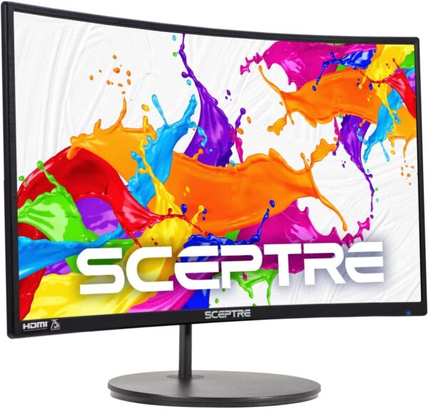 Sceptre Curved 24" FHD 1080p Gaming Monitor 75Hz HDMIx2 VGA 98% sRGB R1500 Build-in Speakers, Machine Black 2022 (C249W-1920RN Series) - Image 2