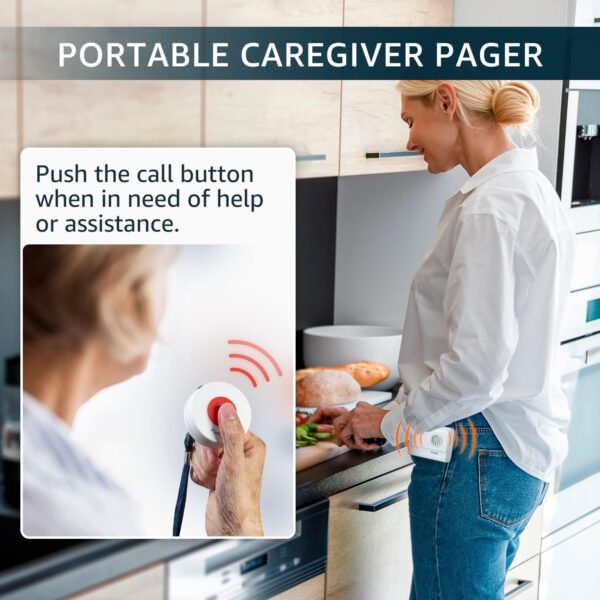 Caregiver Pager Wireless Call Buttons for Elderly Monitoring SOS Alert System Portable Alarm for Nurse Call Seniors Patients Emergency Home - Image 3