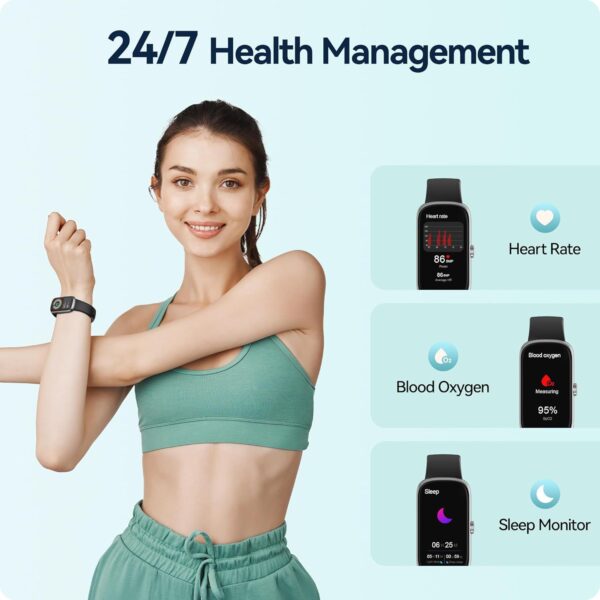 Health Fitness Tracker, 24/7 Heart Rate/SpO2/Sleep Monitor, Activity Trackers & Smart Watches with Step Calorie Counter Pedometer, 21-Day Battery, IP68 Waterproof Fitness Watches for Women Men - Image 5