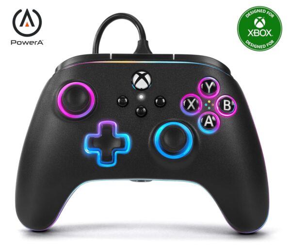 PowerA Advantage Wired Controller for Xbox Series X|S with Lumectra - Black, gamepad, wired video game controller, gaming controller, works with Xbox One and Windows 10/11, Officially Licensed for Xbox - Image 2