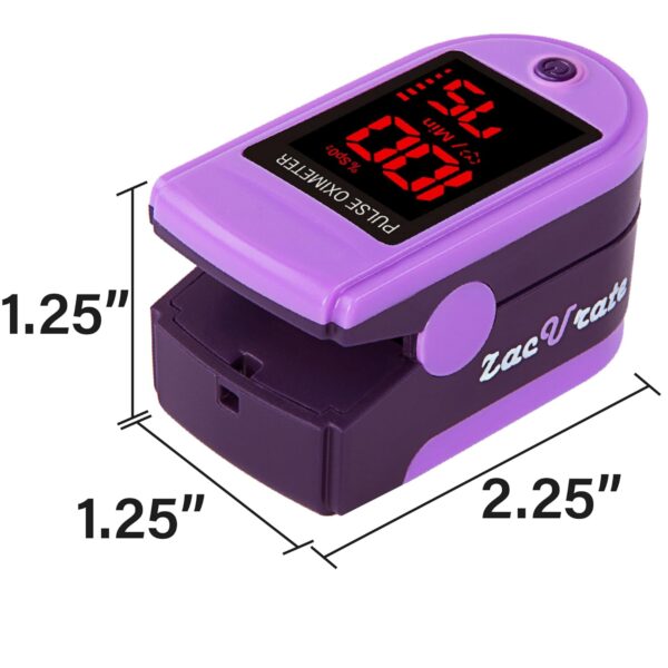 Zacurate Pro Series 500DL Fingertip Pulse Oximeter Blood Oxygen Saturation Monitor with Silicone Cover, Batteries and Lanyard - Image 5