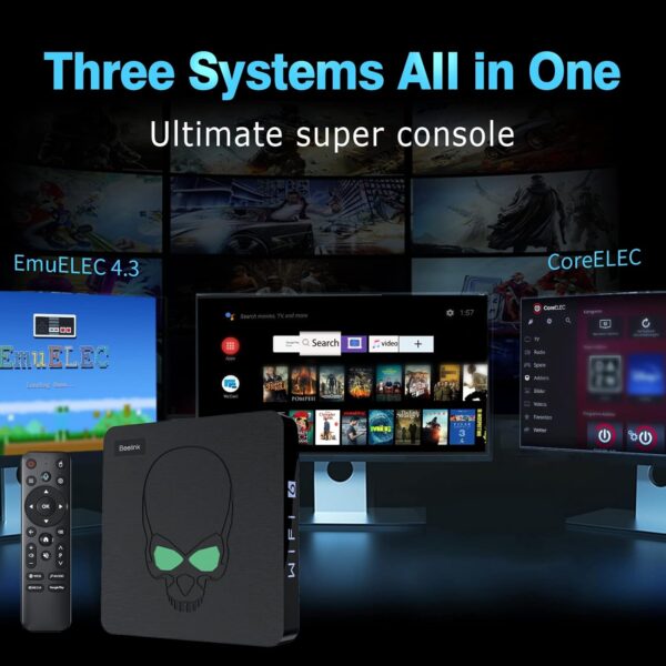 Kinhank Super Console X King Video Game Console Built-in 117000+ Games, Android 9.0&EmuELEC 4.5&CoreELEC System, 4K UHD Output, 2.4G/5G, Voice Remote Control, 2 Wireless Controllers (256G) - Image 3