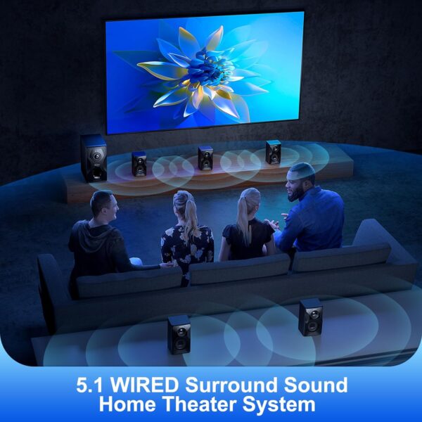 Bobtot Surround Sound Speakers Home Theater Systems - 700 Watts Peak Power 5.1/2.1Wired Stereo Speaker System 5.25" Subwoofer Strong Bass with Bluetooth HDMI ARC Optical Input - Image 4