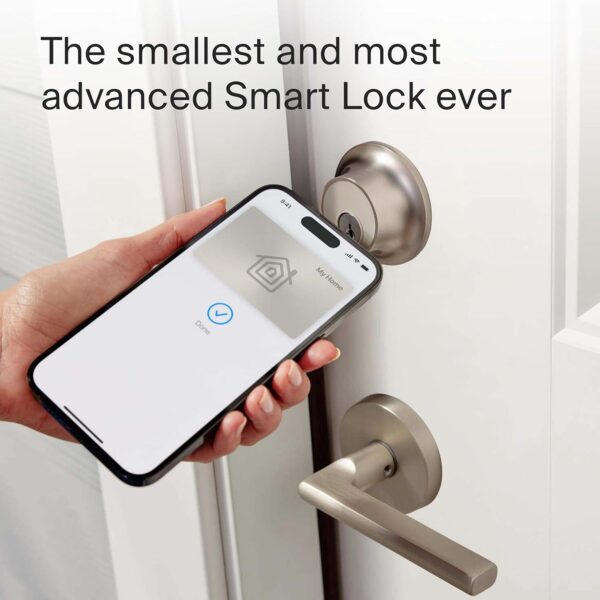 Level Lock+ Connect Wi-Fi Smart Lock plus Apple Home Keys - Remotely Control from Anywhere - includes Key Cards - Works with iOS, Android, Apple HomeKit, Amazon Alexa, Google Home (Satin Nickel) - Image 3