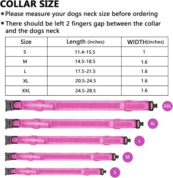 DAGANXI Tactical Dog Collar, Adjustable Military Training Nylon Dog Collar with Control Handle and Heavy Metal Buckle for Medium and Large Dogs, with Patches and Airtags Case (S, Pink) - Image 4