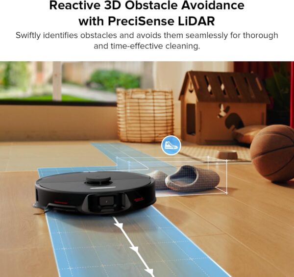 roborock S8 Max Ultra Robot Vacuum and Mop, Auto Mop Washing&Drying, Smart Dirt Detection, Self-Emptying, 8000Pa Suction, 20mm Mop Lifting, Black - Image 6