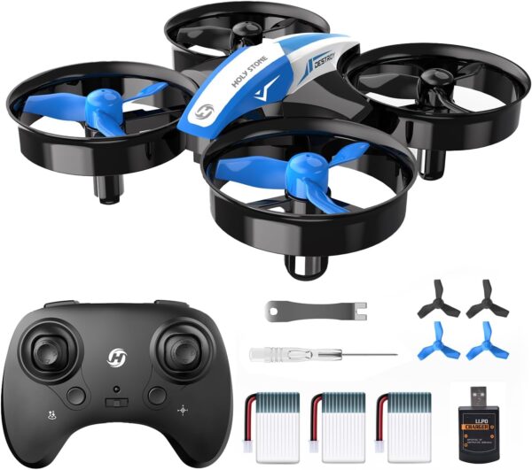 Holy Stone Mini Drone for Kids and Beginners RC Nano Quadcopter Indoor Small Helicopter Plane with Auto Hovering, 3D Flips, Headless Mode and 3 Batteries, Great Gift Toy for Boys and Girls, Blue - Image 2