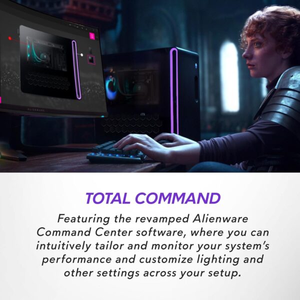 Alienware Aurora R16 Gaming Desktop - Intel Core i9-13900F, 32GB DDR5 RAM, 1TB SSD + 1TB HDD, NVIDIA GeForce RTX 4070 12GB GDDR6X Graphics, Windows 11 Home, 1 Year Premium Support - Basalt Black - Image 8