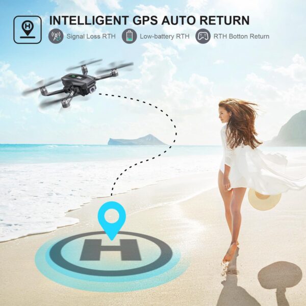 GPS Drone with 4K UHD Camera for Adults, TSRC Q7 Foldable FPV RC Quadcopter with Brushless Motor, Smart Return Home, Follow Me, 60 Min Flight Time, Long Control Range, Includes Carrying Bag - Image 4