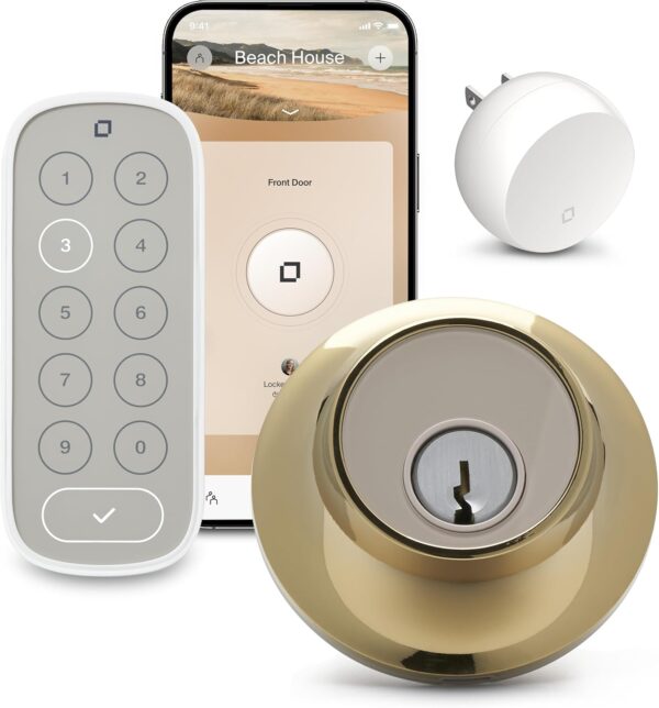 Level Lock Connect WiFi Smart Lock & Keypad for Keyless Entry - Control Remotely from Anywhere - Weatherproof - Works with iOS, Android, Amazon Alexa, Google Home (Polished Brass) - Image 2