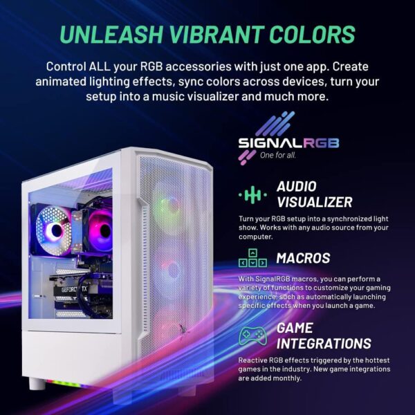 Skytech Gaming Archangel Gaming PC Desktop – AMD Ryzen 5 7600X 4.7 GHz, NVIDIA RTX 4060 Ti, 1TB NVME SSD, 32GB DDR5 RAM RGB, 600W Gold PSU, 11AC Wi-Fi, Windows 11 Home 64-bit,White - Image 3