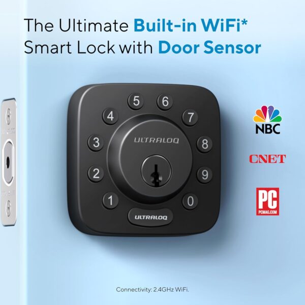 ULTRALOQ Smart Lock U-Bolt WiFi, Built-in WiFi Smart Door Lock with Door Sensor, Keyless Entry Door Lock Deadbolt, WiFi Deadbolt Door Lock, Works with Alexa, Google, Door Status Alert, Remote Access - Image 3