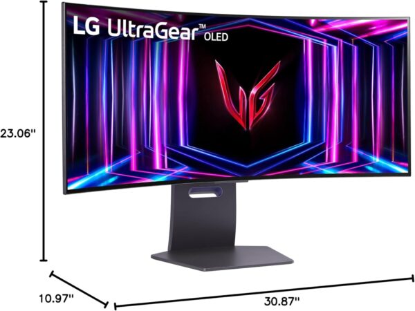 LG 34GS95QE 34-inch UltraGear OLED Curved Gaming Monitor WQHD 800R 240Hz 0.03ms DisplayHDR True Black 400 AMD FreeSync Premium Pro NVIDIA G-Sync HDMI 2.1 DisplayPort Tilt/Height/Swivel Stand Black - Image 10