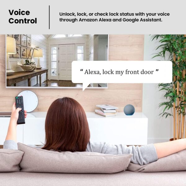 Lockly Vision Elite - WiFi Video Smart Lock with Night Vision Camera, Motion Sensor, Biometric Fingerprint, Voice Control, App Remote Control, Doorbell, Solar Panel, Digital Keypad, Satin Nickel - Image 8