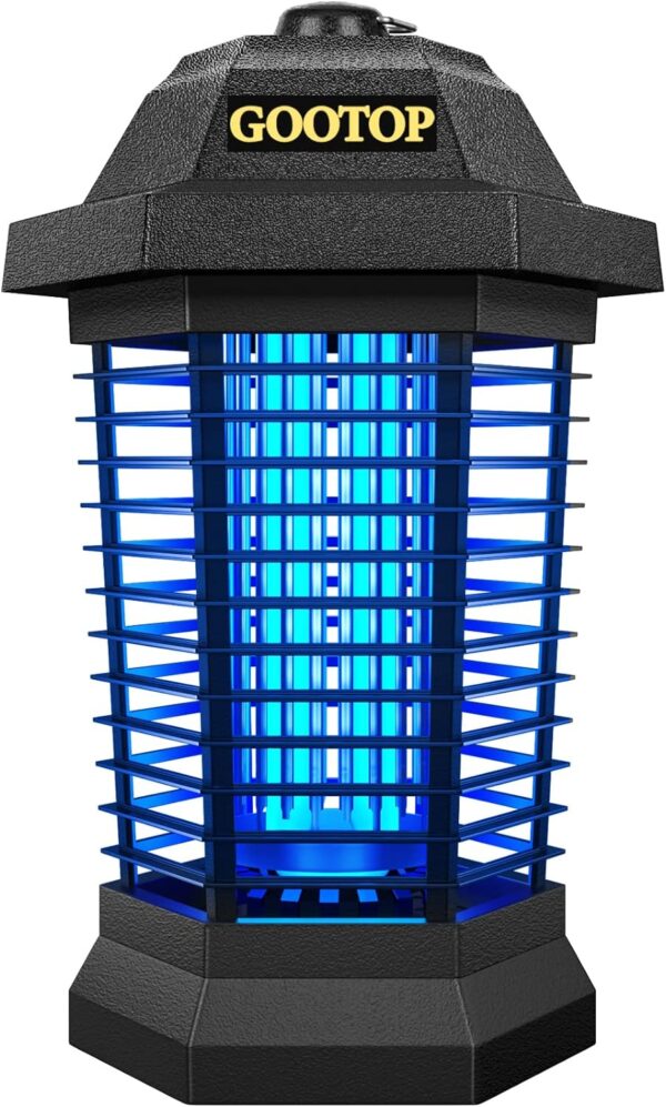 GOOTOP Bug Zapper Outdoor Electric, Mosquito Zapper, Fly Traps, Fly Zapper, Mosquito Killer, 3 Prong Plug, 90-130V, ABS Plastic Outer (Black) - Image 2