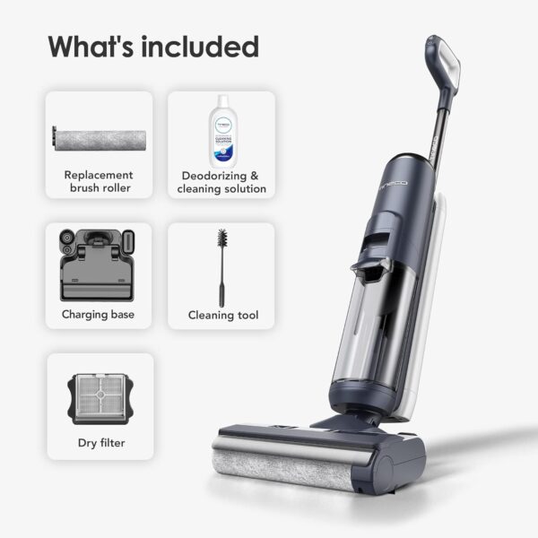 Tineco Floor ONE S5 Smart Cordless Wet Dry Vacuum Cleaner and Mop for Hard Floors, Digital Display, Long Run Time, Great for Sticky Messes and Pet Hair, Space-Saving Design, Blue - Image 10