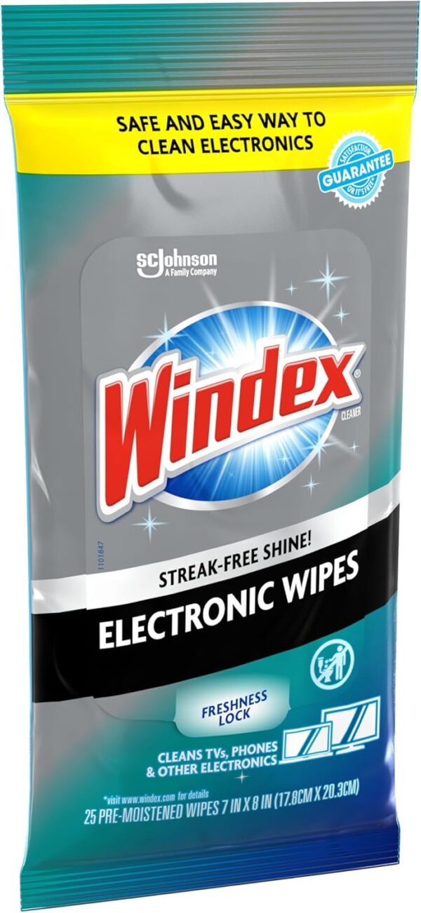 Windex 642517EA Electronics Cleaner, 25 Wipes - Image 12