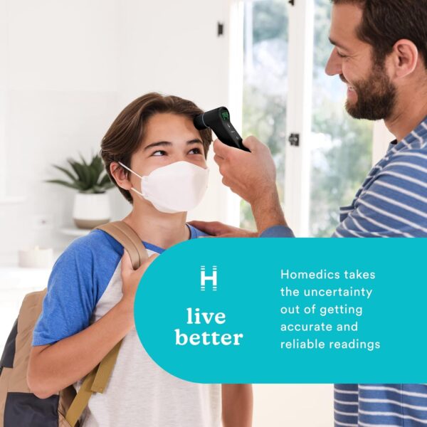 HoMedics Dual-Use Infrared Ear and Forehead Thermometer, in-Ear and No-Touch Technology, Instant Results in 1 Second, Color-Coded Readings, Reliable and Accurate, Body and Object Temperature - Image 3