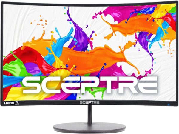 Sceptre Curved 24" FHD 1080p Gaming Monitor 75Hz HDMIx2 VGA 98% sRGB R1500 Build-in Speakers, Machine Black 2022 (C249W-1920RN Series) - Image 4