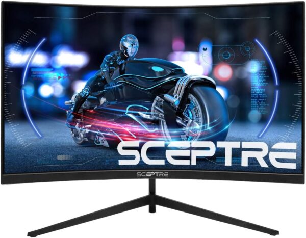 Sceptre Curved 24" FHD 1080p Gaming LED Monitor R1200 HDMI DisplayPort 165Hz 144Hz FreeSync G-Sync Compatible, Edgeless Build-in Speakers Machine Black 2021 (C248B-1858RN) - Image 2