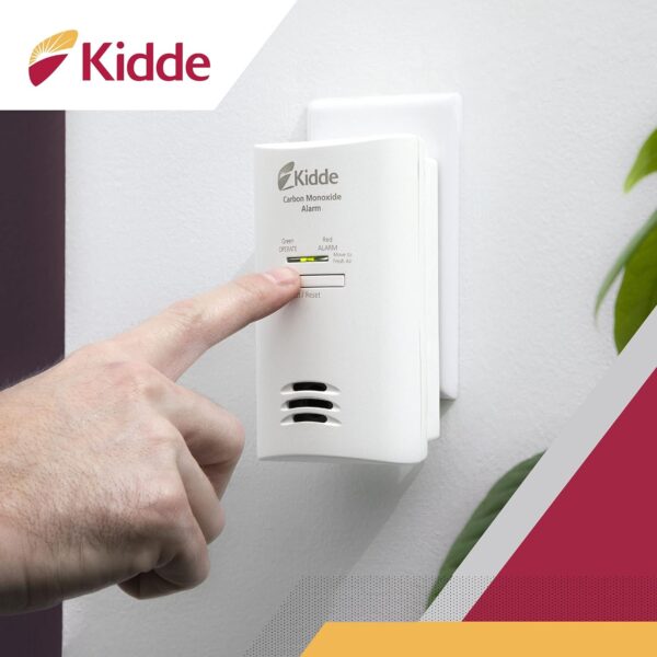 Kidde Carbon Monoxide Detector, Plug In Wall with AA Battery Backup, Test-Hush Button - Image 5