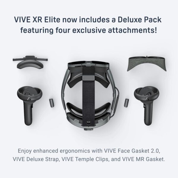 HTC VIVE XR Elite with Deluxe Pack — Mixed Reality and PC VR Headset + Controllers - Image 4