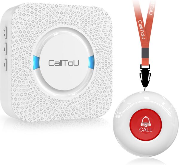 CallToU Caregiver Pager Wireless Call Button Nurse Alert System 500+ Feet for Home/Elderly/Patient/Disabled 1 Plugin Receiver 1 Waterproof Transmitter - Image 2