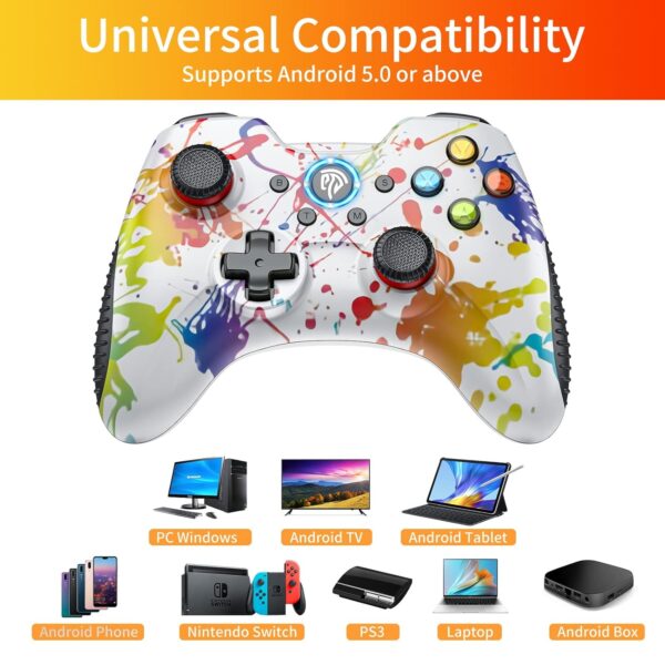 EasySMX Wireless Gaming Controller for Windows 7 8 10 11 PC/PS3/Android/Switch/Steam Deck, Dual-Vibrate Gamepad Joystick Computer Game Controller With Turbo, 14 Hours Working Battery - Image 3