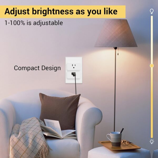 New One Zwave Outlet Dimmer, 800 Series Z-Wave Smart Plug, Bult in Zwave Repeater, Zwave Device, Z-Wave Hub Required, Work with Hubitat, SmartThings, Vera, Wink, Fibaro, Homeseer, 2GIG - Image 4