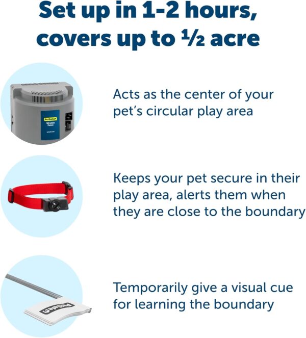 PetSafe Wireless Pet Fence - The Original Wireless Containment System - Covers up to 1/2 Acre for Dogs 8lbs+, Tone/Static - America's Safest Wireless Fence from Parent Company Invisible Fence Brand - Image 4