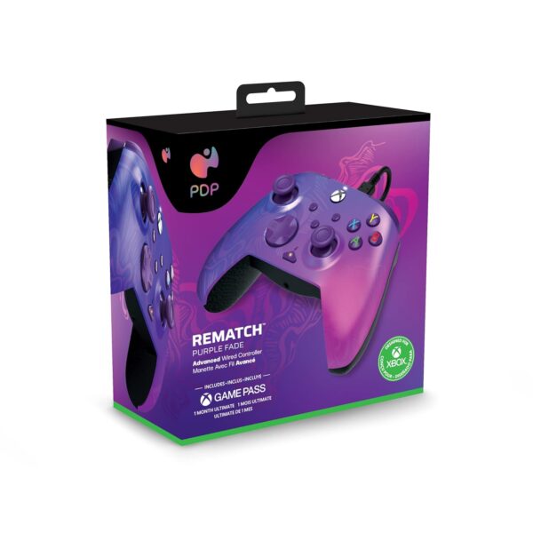 PDP Gaming REMATCH Enhanced Wired Controller Licensed for Xbox Series X|S/Xbox One/PC/Windows, Mappable Back Buttons, Advanced Customizable App - Purple Fade - Image 8