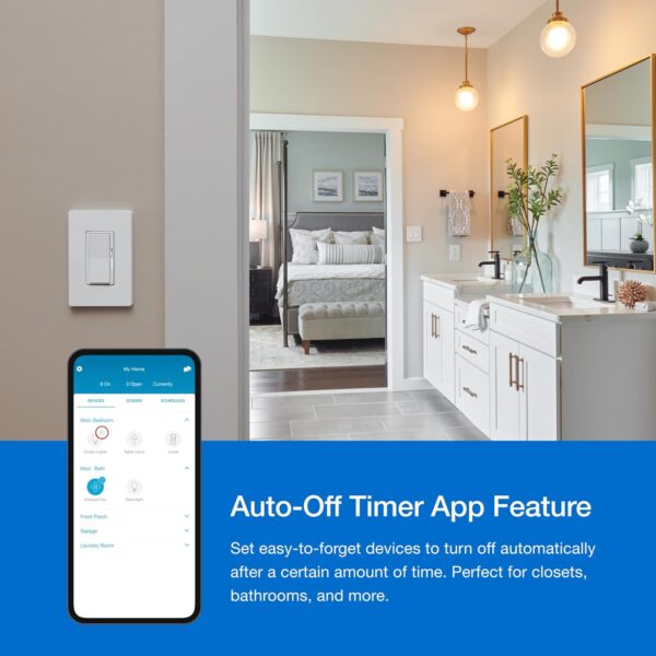 Lutron Caseta Smart Home Dimmer Switch, Works with Alexa, Apple HomeKit, and The Google Assistant | for LED Light Bulbs, Incandescent Bulbs and Halogen Bulbs | PD-6WCL-WH | White - Image 5