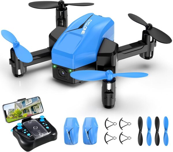 ATTOP Mini Drone for Kids with 1080P Camera - Foldable FPV Drone for Kids, Pocket RC Quadcopter with 2 Batteries, One Key Start, Altitude Hold, Headless Mode, 3D Flips, Toys Gifts for Boys Girls - Image 2