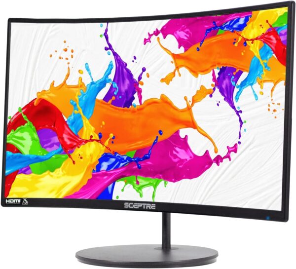 Sceptre Curved 24" FHD 1080p Gaming Monitor 75Hz HDMIx2 VGA 98% sRGB R1500 Build-in Speakers, Machine Black 2022 (C249W-1920RN Series) - Image 5