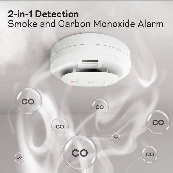 Kidde Hardwired Smoke & Carbon Monoxide Detector, AA Battery Backup, Interconnectable, LED Warning Light Indicators - Image 3