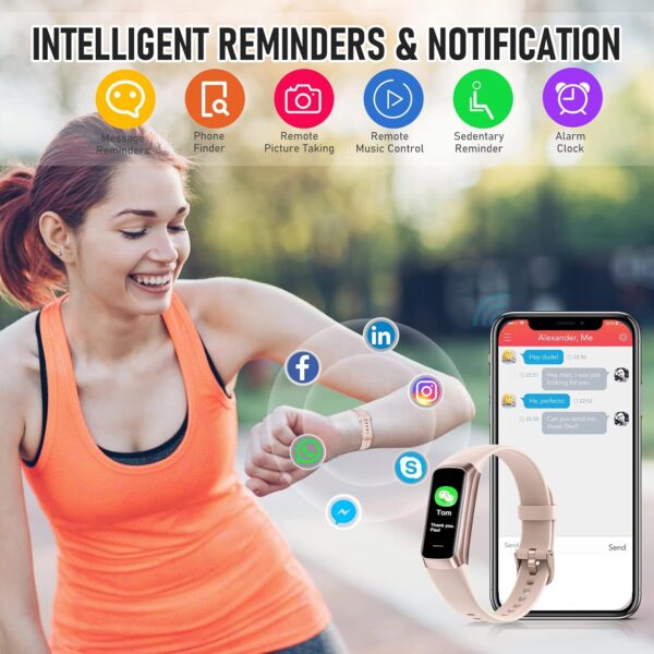 Fitness Tracker, Step Tracker for 24/7 Heart Rate, Blood Oxygen Blood Pressure, Step Counter with Sleep Calories Tracking, Activity Tracker Smart Watch Pedometer for Women Men - Image 7