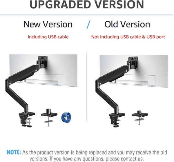 MOUNTUP Monitor Desk Mount Fits 22-42'' Heavy Duty Widescreen, Gas Spring Computer Monitor Stand for desk, Holds 4.4-33 lbs Larger Screen, Ultrawide Monitor Arm with USB, VESA Mount Clamp/Grommet Base - Image 7