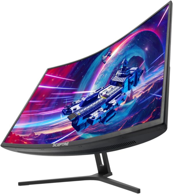 Sceptre 32-inch Curved Gaming Monitor Overdrive up to 240Hz DisplayPort 165Hz 144Hz HDMI AMD FreeSync Build-in Speakers, Machine Black (C325B-185RD) - Image 2