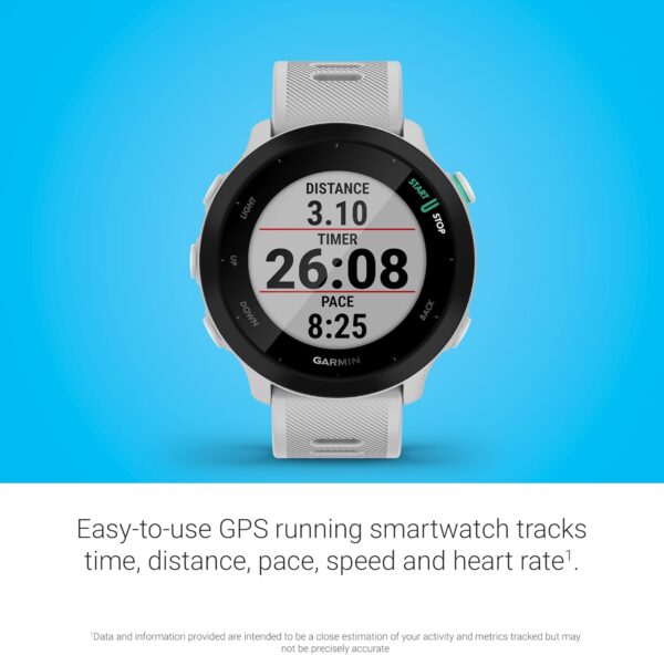 Garmin Forerunner 55, GPS Running Watch with Daily Suggested Workouts, Up to 2 weeks of Battery Life, White - Image 5