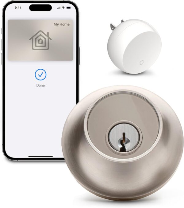 Level Lock+ Connect Wi-Fi Smart Lock plus Apple Home Keys - Remotely Control from Anywhere - includes Key Cards - Works with iOS, Android, Apple HomeKit, Amazon Alexa, Google Home (Satin Nickel) - Image 2