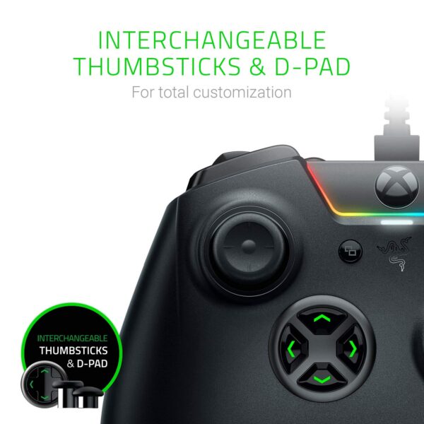 Razer Wolverine Ultimate Officially Licensed Xbox One Controller: 6 Remappable Buttons and Triggers - Interchangeable Thumbsticks and D-Pad - For PC, Xbox One, Xbox Series X & S - Black - Image 3