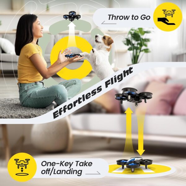 Holy Stone Mini Drone for Kids and Beginners RC Nano Quadcopter Indoor Small Helicopter Plane with Auto Hovering, 3D Flips, Headless Mode and 3 Batteries, Great Gift Toy for Boys and Girls, Blue - Image 3