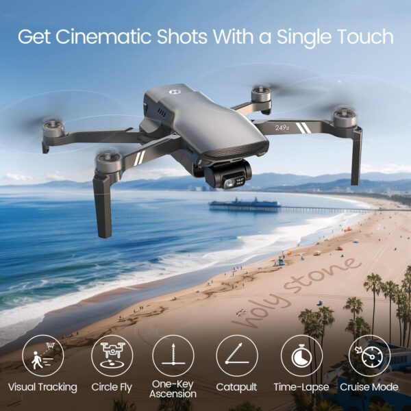 Holy Stone HS900 249g Lightweight GPS Drones with Camera for Adults 4K; 3 Axis Brushless Gimbal Drone with 4K/30FPS Video, 48MP Photo, 20000Ft Transmission, Visual Tracking Follow Me, Smart Return - Image 7